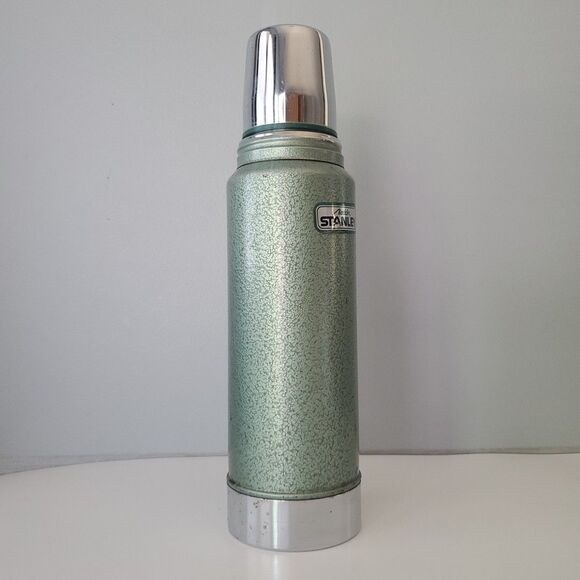 Stanley Aladdin Green Vintage Stainless Steel 1 Quart Thermos Bottle w Handle - Picture 6 of 13